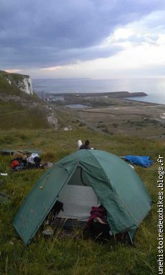 Camping sur une falaise normande